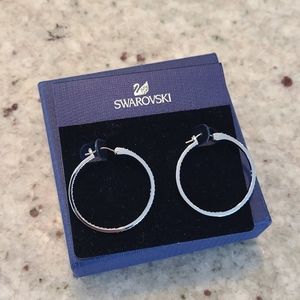 Swarovski Hoop Earrings White Rhodium Plated